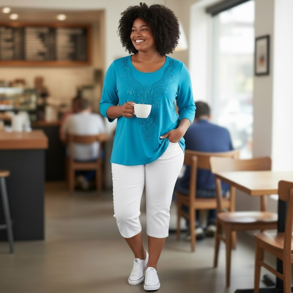 Bob Mackie Vibrant Blue Wearable Art - image 1